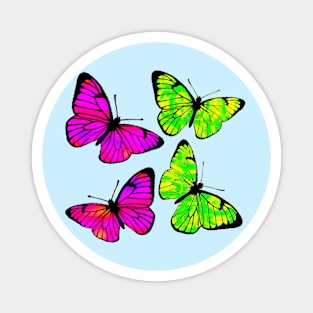 Four Colorful Butterflies Magnet